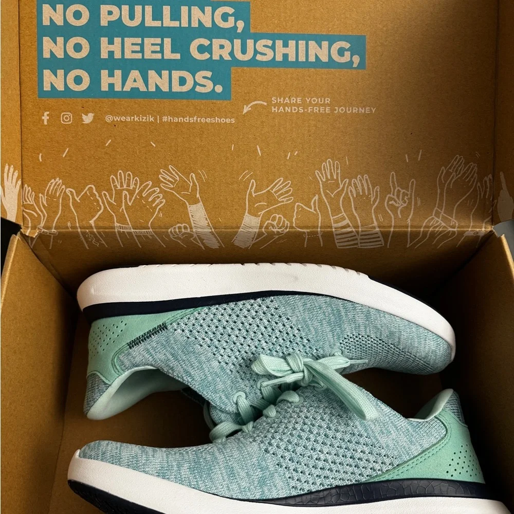 New Kizik Lima spearmint sneakers you can step into! (No bending!) size 7.5W+box - Picture 6 of 12